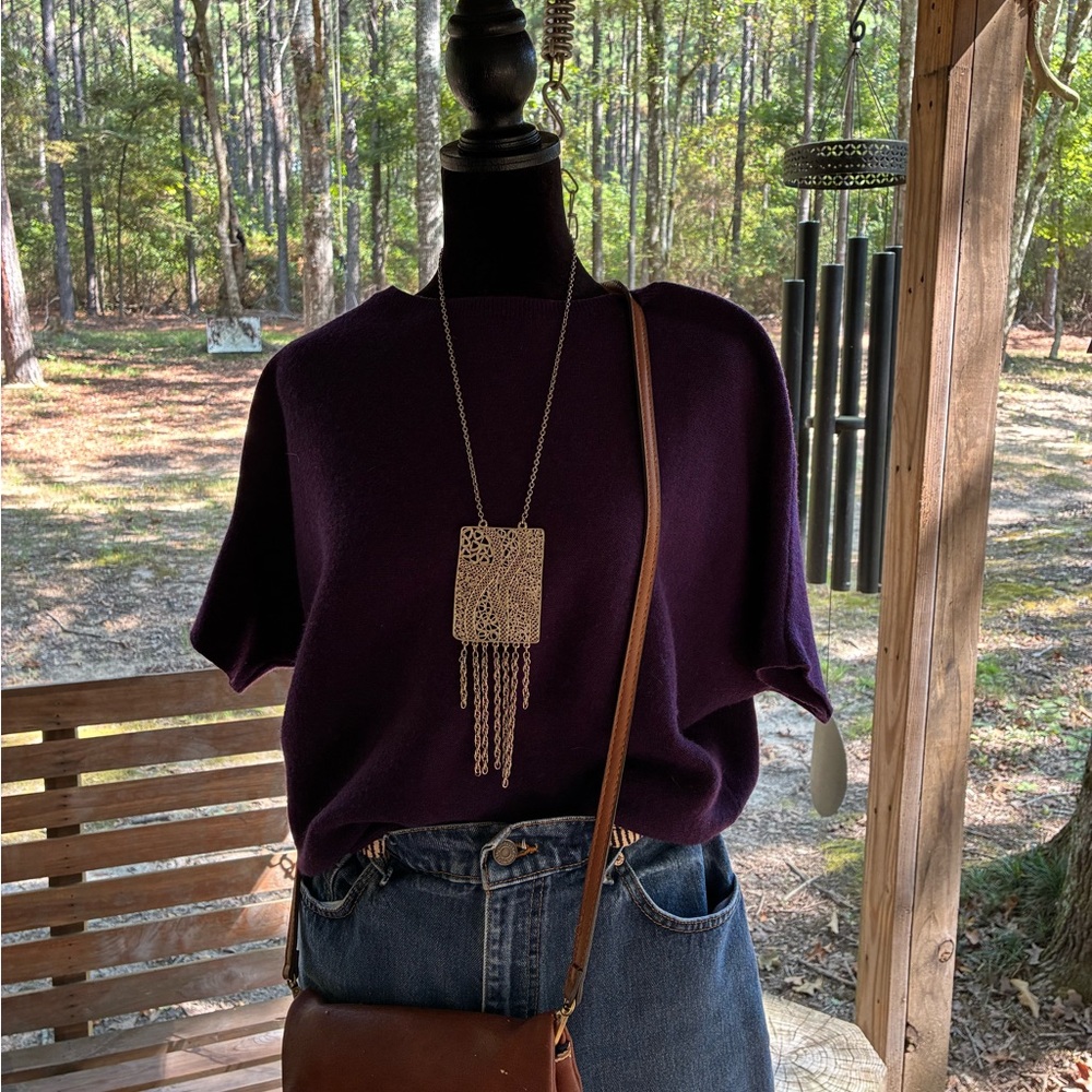 The Reset Deep Purple Wool Top